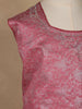 Pink Floral Woven Design Banarasi Silk Kids Pattu Pavadai With Dupatta