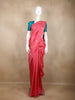 Pink Kanchipuram Bridal Silk Saree with Stripes and No Border