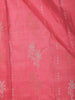 Pink Kanchipuram Bridal Silk Saree with Stripes and No Border