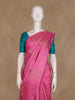 Pink Floral Woven Pure Kanchipuram Silk Saree