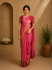 Pink Floral Woven Pure Kanchipuram Silk Saree With Zari Border