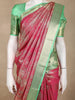 Pink Floral Woven Pure Kanchipuram Silk Saree with Zari Border