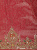 Pink Floral Zari Woven Design Tissue Banarasi Designer Saree with Heavy Designer Border