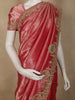 Pink Floral Zari Woven Design Tissue Banarasi Designer Saree with Heavy Designer Border