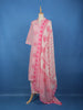 Pink Geometric Printed Cotton Salwar Suit With Dupatta