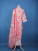 Pink Geometric Printed Cotton Salwar Suit With Dupatta