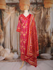 Pink Ikat Printed Cotton Salwar Suit with Dupatta