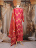 Pink Ikat Printed Cotton Salwar Suit with Dupatta
