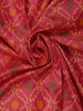 Pink Ikat Woven Silk Saree with Navy Blue Contrast Border