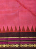 Pink Kanchipuram Silk Saree with Checks on the body and Contrast Zari Border