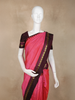Pink Kanchipuram Silk Saree with Checks on the body and Contrast Zari Border