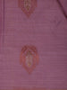 Pink Leaf Designed Soft Silk Saree With Contrast Purple Blouse - Diadem