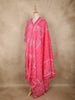 Pink Leaf printed Design Cotton Anarkali Salwar Suit with Printed Dupatta