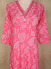 Pink Leaf printed Design Cotton Anarkali Salwar Suit with Printed Dupatta