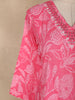 Pink Leaf printed Design Cotton Anarkali Salwar Suit with Printed Dupatta