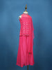 Pink Mirror Work Georgette Kids Palazzo Suit with Dupatta