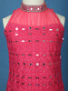 Pink Mirror Work Georgette Kids Palazzo Suit with Dupatta