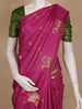 Pink Motif Design Semi Banarasi Silk Saree