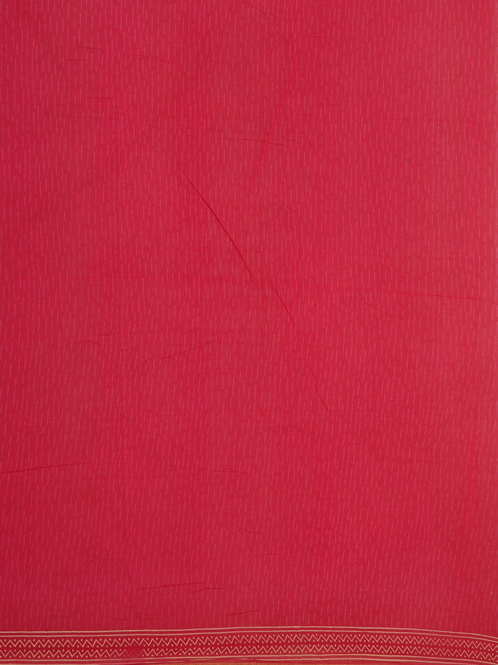 Pink Paisley Design Cotton Saree With Zari Border - Diadem