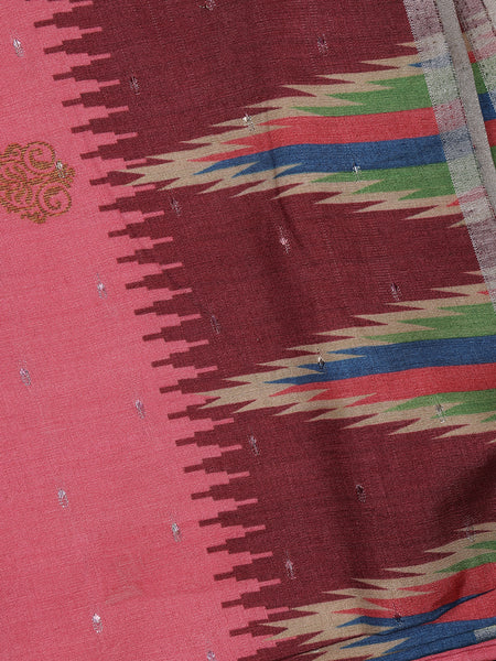 Pink Paisley Designed Soft Silk Saree - Diadem