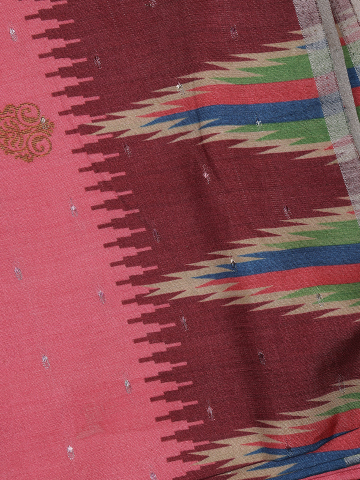 Pink Paisley Designed Soft Silk Saree - Diadem