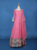 Pink Panel Designed Anarkali Georgette Gown