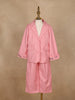 Pink Plain Cotton Blend Blazer Suit for Girls