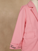 Pink Plain Cotton Blend Blazer Suit for Girls