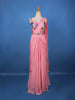Pink Ready-to-Wear Draped Georgette Saree with Multicolor Sequin Embroidered Blouse - Diadem