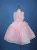Pink Sequin Embellished Party Wear Organza Frock with Oversized Bow - Diadem