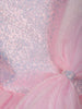 Pink Sequin Embellished Party Wear Organza Frock with Oversized Bow - Diadem