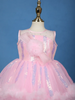 Pink Sequins Design Net Layered Frock