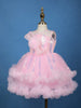Pink Sequins Design Net Layered Frock