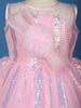 Pink Sequins Design Net Layered Frock