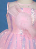 Pink Sequins Design Net Layered Frock