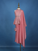 Pink Sequins Embroidered Silk Peplum Kids Palazzo Suit with Dupatta And Purse