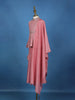 Pink Sequins Embroidered Silk Peplum Kids Palazzo Suit with Dupatta And Purse