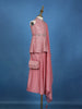 Pink Sequins Embroidered Silk Peplum Kids Palazzo Suit with Dupatta And Purse