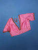 Pink Silk Readymade Blouse Adorned with Embroidery Design - Diadem