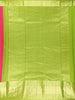 Pink Small Checks And Floral Design Kanchipuram Silk Saree with Zari  Border