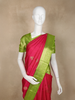 Pink Small Checks And Floral Design Kanchipuram Silk Saree with Zari  Border