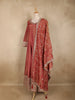 Pink Small Floral Butta Woven Tissue Banarasi Gown with Dupatta