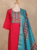 Pink Solid Design Cotton Salwar Suit with Dupatta