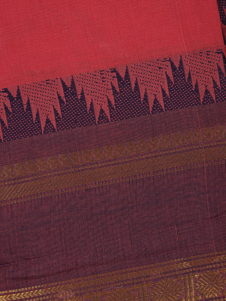 Pink Solid Design Cotton Saree With Zari Border - Diadem