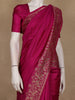Pink Solid Design Raw Silk Saree with Zari Border