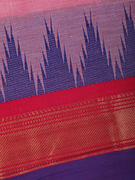 Pink Solid Designed Cotton Saree - Diadem