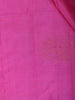 Pink Solid Soft Silk Saree with Contrast Purple Zari Pallu and Blouse