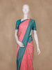 Pink Striped Woven Design Banarasi Silk Saree