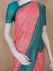Pink Striped Woven Design Banarasi Silk Saree