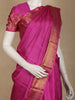 Pink Stripes Woven Pure Kanchipuram Silk Saree with Zari Border